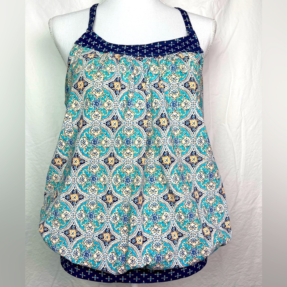 Women's Croft & Barrow Blouse Tankini-Racerback-Built In Cups-Medium